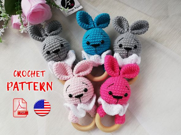 Crochet Pattern Baby rattle Bunny