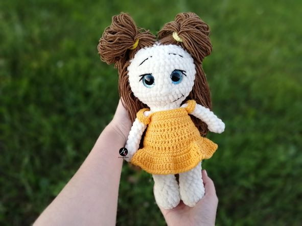 Crochet plush doll Sasha