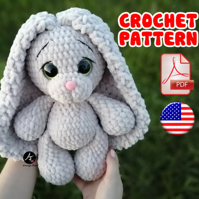 Crochet pattern Bunny from the series Big eyed animals