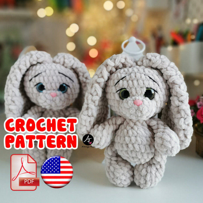 Crochet pattern Bunny from the series mini Big eyed animals