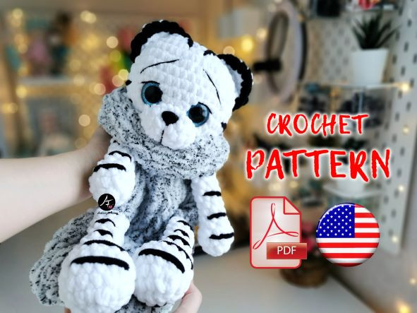 Crochet pattern Pajamas Bag White tiger