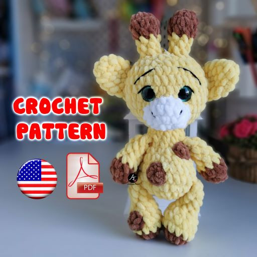 Crochet pattern Giraffe from the series mini Big eyed animals