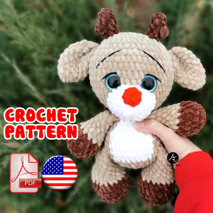 Crochet pattern Deer from the series Big eyed animals