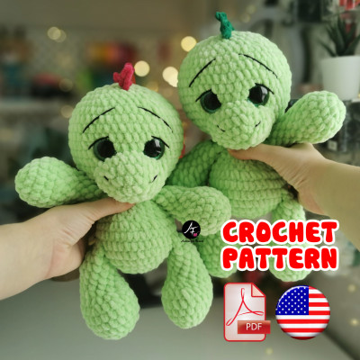 Crochet pattern Dinosaur from the series Big eyed animals