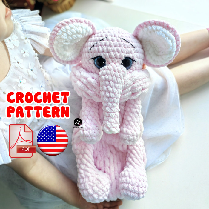 Crochet pattern Pajamas Bag Elephant