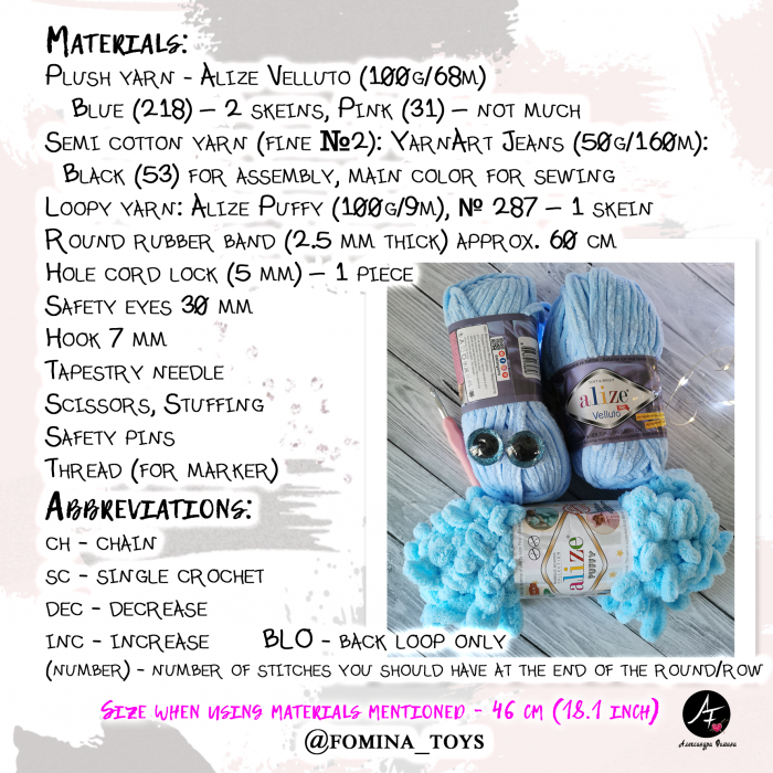 Crochet pattern Pajamas Bag Elephant