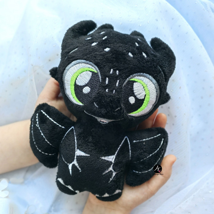 Stuffed Dragon plush toy (Black and White)