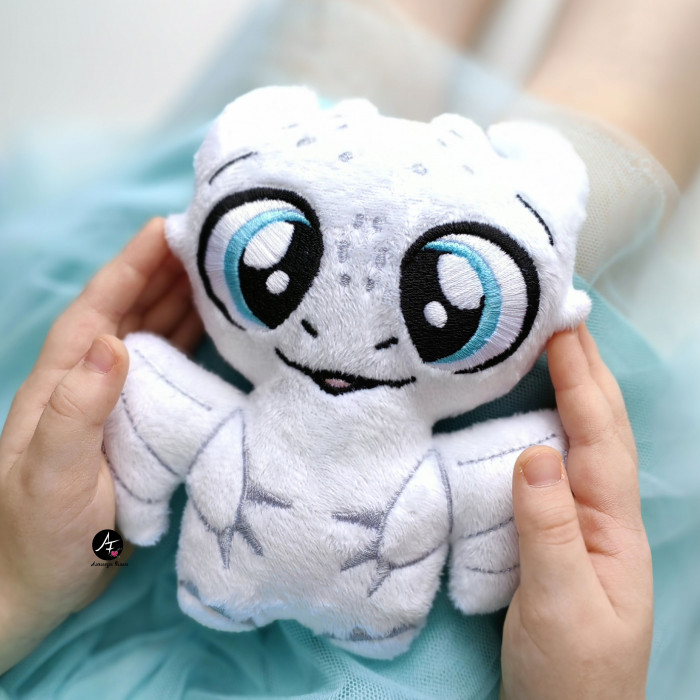 Stuffed Dragon plush toy (Black and White)