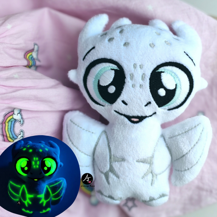 Stuffed Dragon plush toy (Black and White)