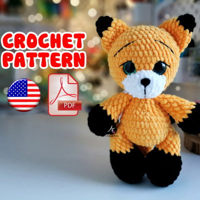Crochet pattern Fox from the series Big eyed animals