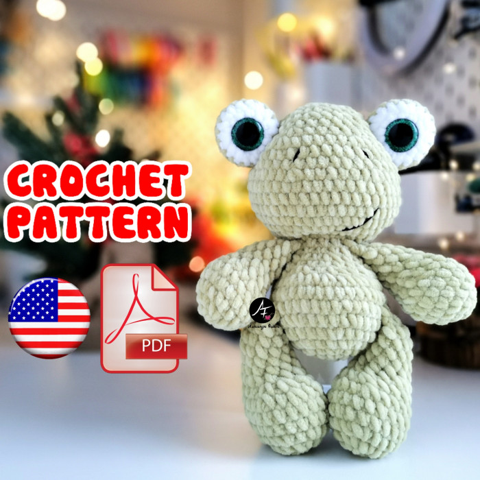 Crochet pattern Frog from the series Big eyed animals