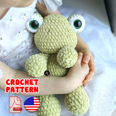 Crochet pattern Frog from the series Big eyed animals