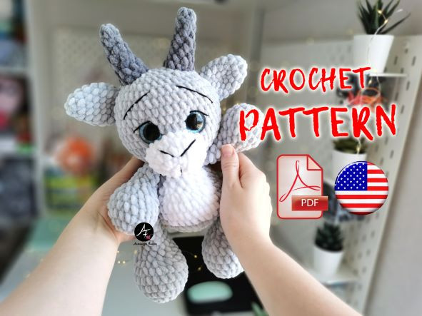 Crochet pattern Goat from the series Big eyed animals