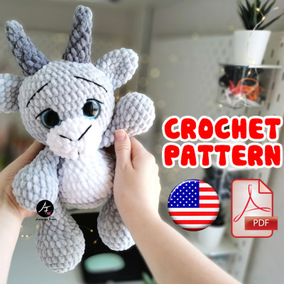 Crochet pattern Goat from the series Big eyed animals