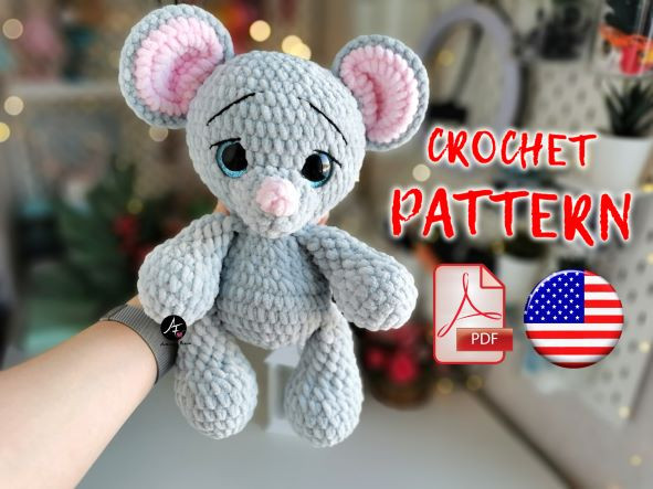 Crochet pattern Mouse from the series Big eyed animals