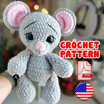 Crochet pattern Mouse from the series Big eyed animals