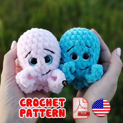 Crochet Pattern Octopus 12 cm (5 inch)