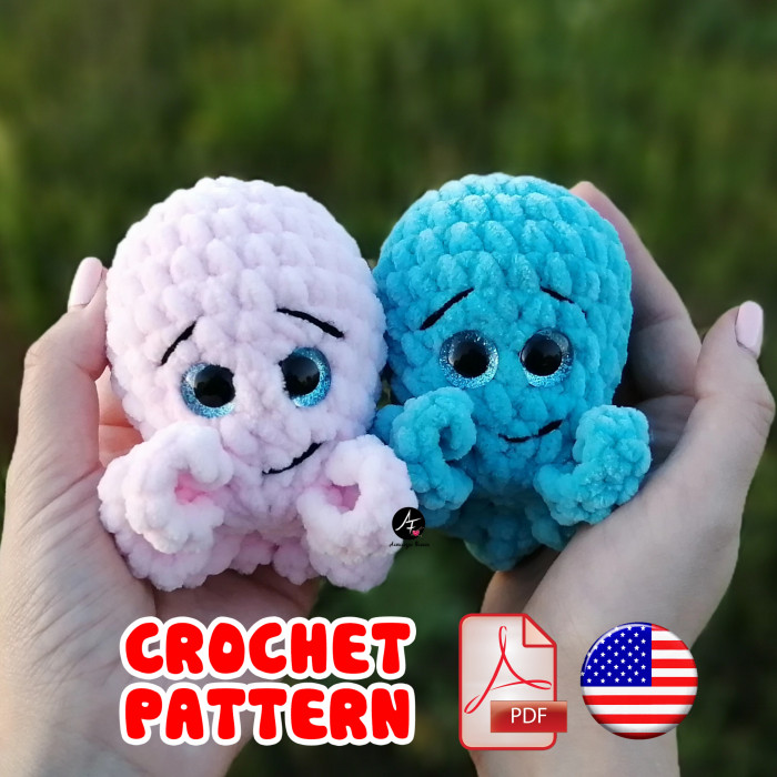 Crochet Pattern Octopus 12 cm (5 inch)