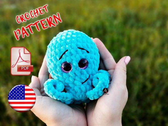 Crochet Pattern Octopus 17 cm (6.5 inch)