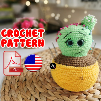 Crochet Pattern Pincushion Cactus