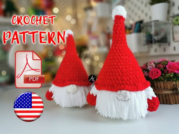 Crochet Pattern Plush Christmas Gnome