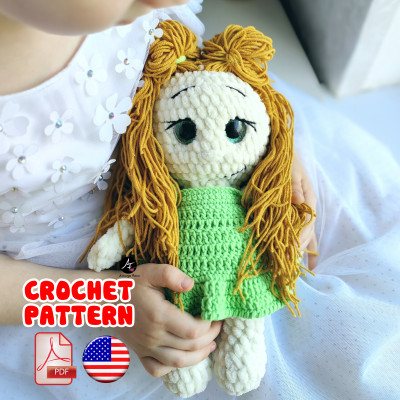 Crochet Pattern plush Doll Sasha