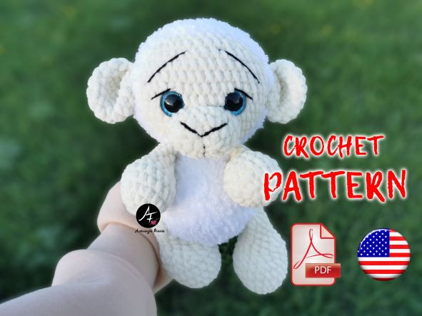 Crochet Pattern Sheep from the series Big eyed animals