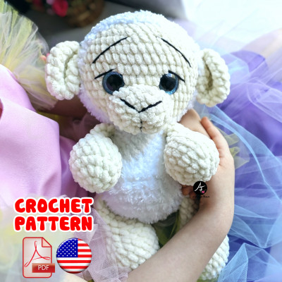 Crochet Pattern Sheep from the series Big eyed animals