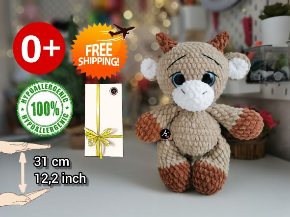 Bull from the series Big-eyed animals (crochet toy)