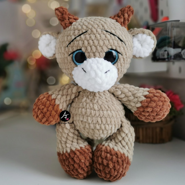 Bull from the series Big-eyed animals (crochet toy)