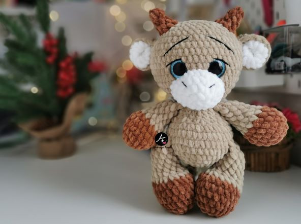 Bull from the series Big-eyed animals (crochet toy)