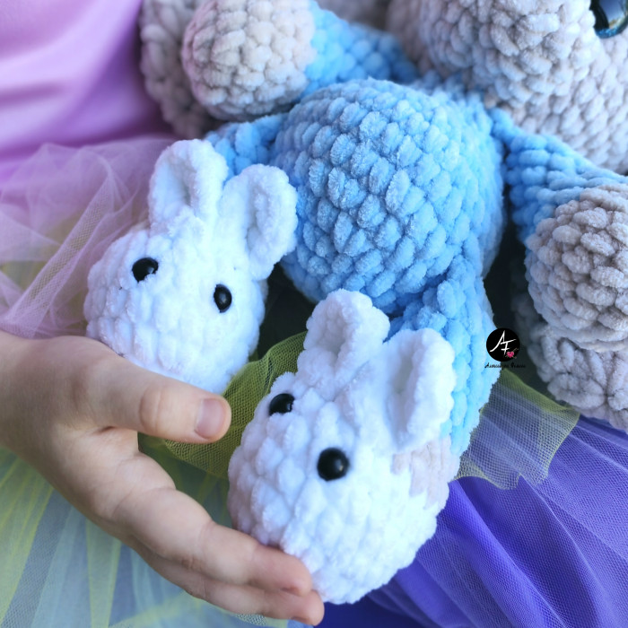 Bunny in pajamas from the series Big-eyed animals (crochet toy)