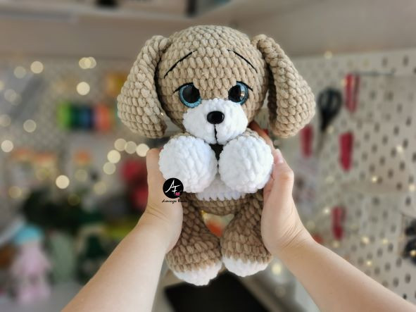 Dog from the series Big-eyed animals (crochet toy)