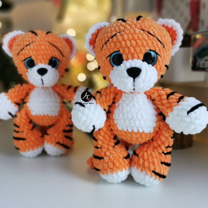 Tiger from the series Big-eyed animals (crochet toy)