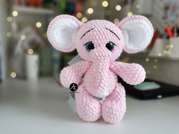 Elephant from the series Big-eyed animals (crochet toy)