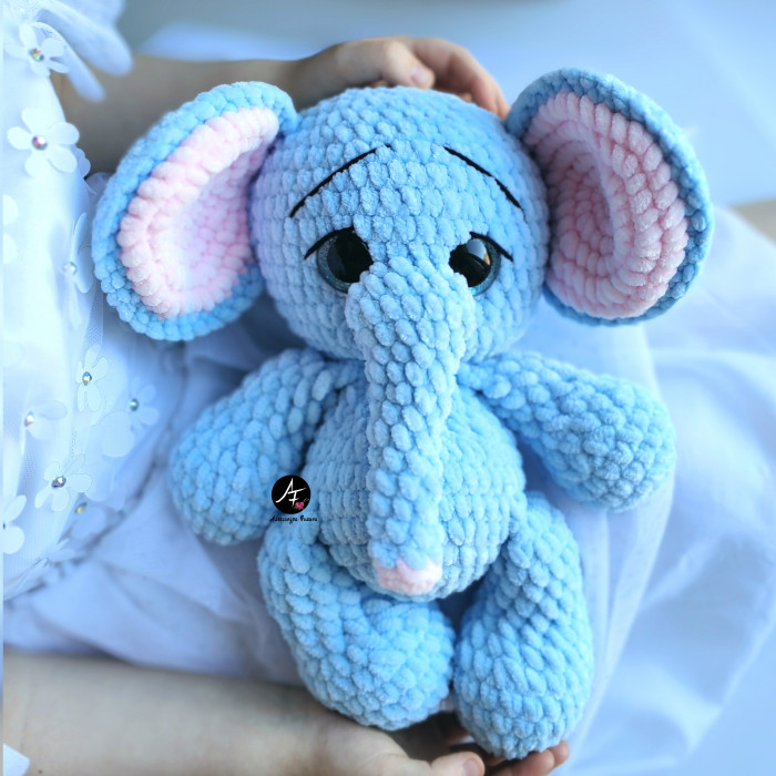 Elephant from the series Big-eyed animals (crochet toy)