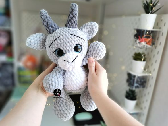Goat from the series Big-eyed animals (crochet toy)