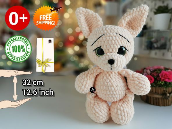 Fennec fox from the series Big-eyed animals (crochet toy)