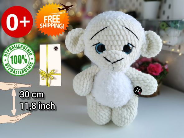 Sheep from the series Big-eyed animals (crochet toy)